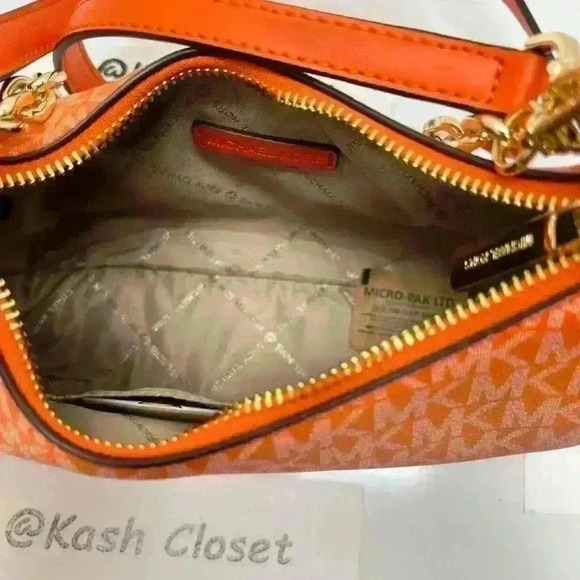 Michael Kors Cora Medium Ombré Logo Shoulder Purse Crossbody Bag Poppy - Picture 6 of 7